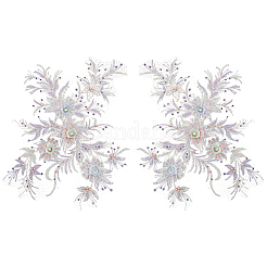 Applique en strass acrylique polyester broderie paillettes abs&nbsp;FIND-WH20019-165A-03