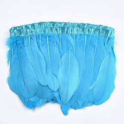 Обрезка гусиных перьев, аксессуары для костюма, окрашенные, глубокое синее небо, 145~195 мм, около 2 м / упаковка