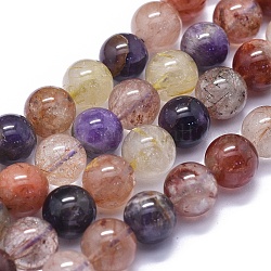 Naturale perle di quarzo rutilato fili, tondo, 12mm, Foro: 1 mm, circa 32pcs/filo, 15.3 pollice (39 cm)