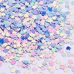 Lentejuelas de manicura glitter conejito brillante, diy sparkly paillette consejos uñas, cabeza de conejo, lila, 4x4x0.3mm, aproximamente 85652 unidades / 322 g