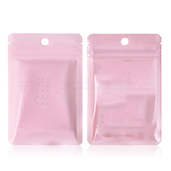 Borsa in mylar con chiusura lampo trasparente in materiale composito, a prova di odore richiudibile per l'imballaggio custodia per bomboniere cibo lipgloss gioielli, rettangolo, perla rosa, 8x6cm, 100 pc / set
