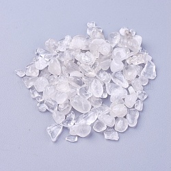Perlas de cristal de cuarzo natural, cuentas de cristal de roca, sin perforar / sin orificio, patatas fritas, 4~15x3~6x1~5mm, aproximamente 100 g / bolsa