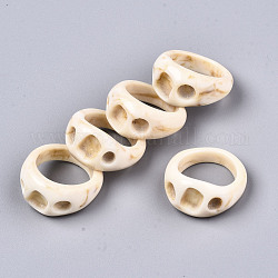 Gli anelli di barretta della resina, gemstone imitato, bianco antico, misura degli stati uniti 7 (17.3mm)