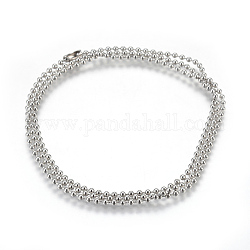 Stainless Steel Ball Chain Necklace Making, Stainless Steel Color, 30.3 inch(77cm), 2.5mm
