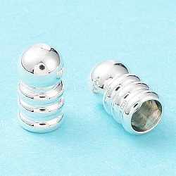201 Stainless Steel Cord End, Column, Silver, 8x4.5mm, Hole: 3mm