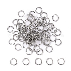 304 anelli di salto in acciaio inox, anelli di salto aperti, acciaio inossidabile, 18 gauge, 8x1mm, diametro interno: 6mm, circa 75pcs/10g
