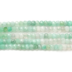 Fili di perle di quarzo smeraldo naturale, rondelle, sfaccettato, grado aa, 3x2mm, Foro: 0.6 mm, circa 175pcs/filo, 15.35'' (39 cm)