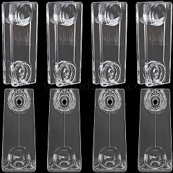 Gorgecraft 4 Stück Kunststoff-Schnurgewicht für vertikale Jalousien, Rollläden Fensterladen, Sicherheitsgriff, Spannvorrichtung, Rechteck, Transparent, 85x34.5x17.5 mm, Bohrung: 7.7x5 mm