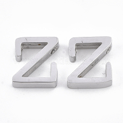 304 ciondoli in acciaio inossidabile, colore acciaio inossidabile, lettera, letter.z, 12x10.5x3mm, Foro: 1.8 mm