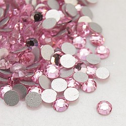 Vidrio de espalda plana Diamante de imitación, Grado A, espalda plateada, facetados, semicírculo, rosa luz, ss4, 1.5~1.6mm, 1440 unidades / bolsa