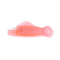 Fischförmige Nadeleinfädler aus Kunststoff, Gewindeführungswerkzeuge, mit vernickeltem Eisenhaken, rosa, 33x12x4 mm