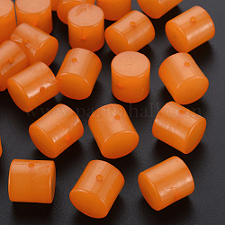 Perles en acrylique de gelée d'imitation, colonne, orange foncé, 14.5x14.5mm, Trou: 1.8mm, environ 200 pcs/500 g