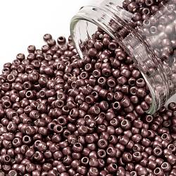Cuentas de semillas redondas toho, Abalorios de la semilla japonés, esmerilado, (564f) cabernet galvanizado mate, 11/0, 2.2mm, agujero: 0.8 mm, acerca 1110pcs / botella, 10 g / botella