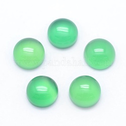 Natural Agate Cabochons, Flat Round, Dyed & Heated, 8x3~4mm