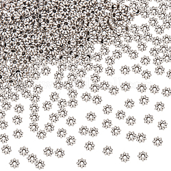 Pandahall elite 600pcs perles d'espacement de fleurs en alliage de style tibétain, sans cadmium et sans plomb, argent antique, 5.5x2mm, Trou: 1.8mm, 600 pcs