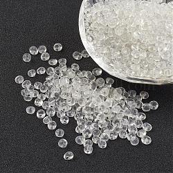 Opaque Glass Seed Beads, Fringe Teardrop Beads, Clear, 4~5x3mm, Hole: 0.5mm, about 440~450g/bag
