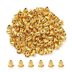 Tuercas de bala de hierro, pendiente trasero, dorado, 6x5mm, agujero: 1 mm