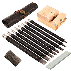 Kit di scultura in pietra di acciaio al tungsteno, set di utensili per scalpello con lama da taglio intagliata, per pietra pietrisco, colore misto, sacchetto penna penne: 27x21x1 cm