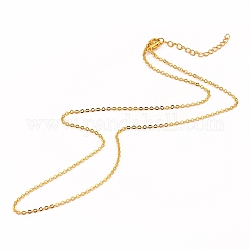 Fabrication de collier de chaîne de câble de fer, avec rallonge de chaîne et fermoir mousqueton, or, 18-1/4 pouce (46.5 cm), 0.15 cm