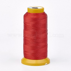 Полиэфирная нить, для заказа тканые материалы ювелирных изделий, красные, 1 мм, около 230 м / рулон