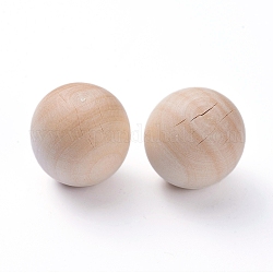 (Дефектная распродажа), натуральный деревянный круглый шар, поделки декоративные шары из дерева, незаконченная деревянная сфера, нет отверстий / незавершенного, неокрашенными, старинный белый, 24 мм