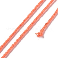 Cordón trenzado de poliéster de 20m para hacer joyas., redondo, coral, 2mm, alrededor de 21.87 yarda (20 m) / rollo
