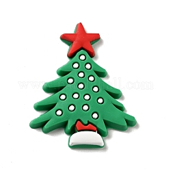 Cabochon natalizi in plastica pvc, albero di Natale, verde mare medio, 34x28x3.5mm