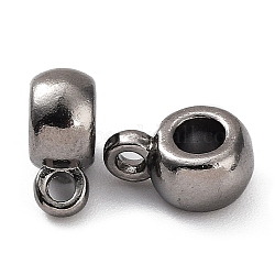 Fianzas de tubo de estilo tibetano, fianzas de bucle, abalorios de fianza, sin plomo y cadmio, gunmetal, 9x6x4mm, agujero: 1.5 mm, diámetro interior: 3 mm