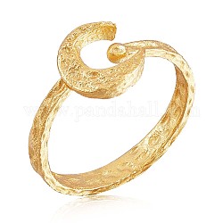 925 anello a polsino aperto da donna in argento sterling con falce di luna, oro, misura degli stati uniti 5 1/4 (15.9mm)