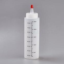 Plastikquetschflaschen, mit abgestuften Maßen und Deckel, weiß, 151.5x50.5 mm, Kapazität: 250 ml (8.45 fl. oz)