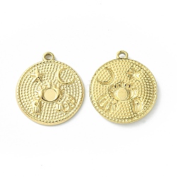 304 Stainless Steel Pendant Cabochon Settings, Flat Round, Real 14K Gold Plated, Tray: 2.8mm, 18.5x16.5x2mm, Hole: 1.2mm