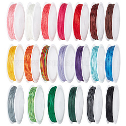 Pandahall elite 20 rotolo di filo tondo in poliestere a 20 colori, per realizzare nappe artigianali, colore misto, 0.5mm, circa 10.94 iarde (10 m)/rotolo, 15-ply, 1 rotolo / colore