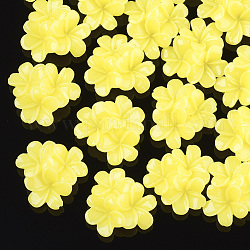 Flatback Resin Flower Cabochons, Gold, 21x21x10mm