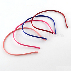 Hair Accessories Iron Hair Band Findings, Covered with Cloth, Mixed Color, 120~128mm