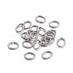 304 anelli di salto in acciaio inox, anelli di salto aperti, ovale, colore acciaio inossidabile, 22 gauge, 4.5x3.5x0.6mm, diametro interno: 3x2mm