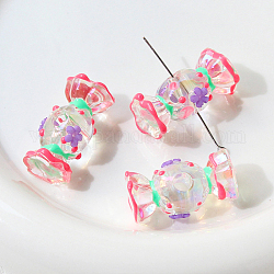 Perles en acrylique transparente, perles peintes à la main, cahoteuse, candy, 29x14mm