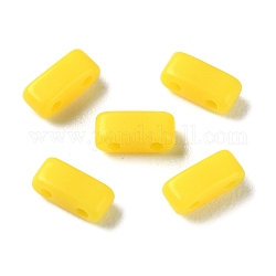 Непрозрачные акриловые слайды, прямоугольные, желтые, 2.3x5.2x2 мм, отверстие : 0.8 мм