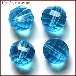 Abalorios de cristal austriaco de imitación, aaa grado, facetados, redondo, cielo azul profundo, 8mm, agujero: 0.9~1 mm