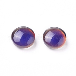 Glass Cabochons, Changing Color Mood Cabochons, Half Round/Dome, Colorful, 8x4.5mm