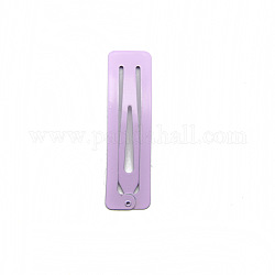 Baking Painted Hair Accessories Iron Snap Hair Clips, Lilac, 70x20mm