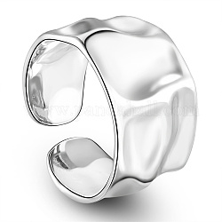 925 стерлинговое кольцо-манжета Shegrace с родиевым покрытием, открытые кольца, чеканный, платина, Размер 6, 16 мм