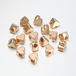 CCB Plastic European Beads, Large Hole Beads, Heart, Golden, 12x13x8mm, Hole: 5mm, about 690pcs/500g