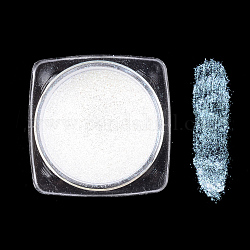 Polvo de cromo de pigmento holográfico de espejo metálico, para decoración de manicura de esmalte de gel para decoración de uñas, el cielo azul, 29.5x29.5x14.5mm