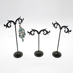 Iron Earring Display Stands, Jewelry Display Rack, Jewelry Tree Stand, Gunmetal, 70x35x105mm