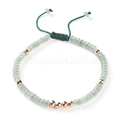 Bracelets de perles tressées aventurine vert naturel, avec cordon de nylon et perles d'hématite synthétique non magnétique, 2-1/8 pouce ~ 2-3/4 pouces (5.5~7 cm)