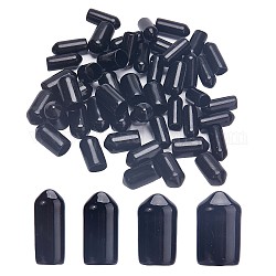 Gorgecraft 100Pcs 4 Style PVC Plastic End Caps, Flexible Bolt Covers, Screw Caps, Thread Protectors, Column, Black, 14.5~16x6.5~10mm, Inner Diameter: 5~8mm, 25pcs/style