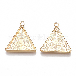 Alloy Pendant Cabochon Settings, Plain Edge Bezel Cups, Long-Lasting Plated, Triangle, Golden, Tray: 17.5x20mm, 24.5x23x2.5mm, Hole: 2mm