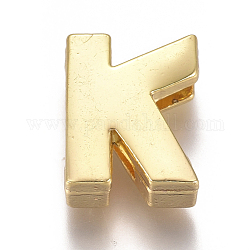 Charms silde in lega, lettera k, 12.5x10x4mm, Foro: 1.5x8 mm