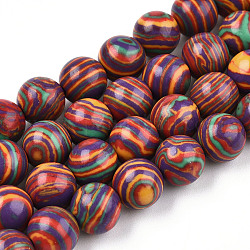 Rondes teints perles de pierres précieuses brins, colorées, 8mm, Trou: 1mm, Environ 42~43 pcs/chapelet, 14.37~14.65 pouce (36.5~37.2 cm)
