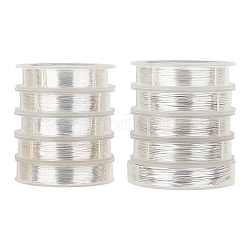 Round Copper Craft Wire for Jewelry Making for Jewelry Making, Silver, 0.15~1mm, 10rolls/set